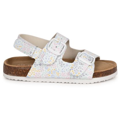 Kids Walking Sandals Ceres In White Floral , Front view of footwear