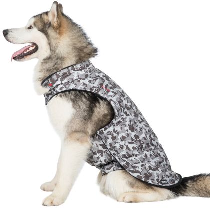 Trespaws XL Camo Dog Printed Raincoat in Grey Charly