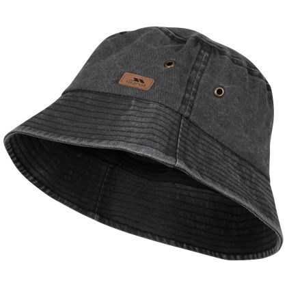 Trespass Womens Bucket Hat Cinzia in Dark Grey, Hat at angled view