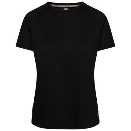 Womens Duoskin Sports Top Claudette in BLACK, Front view on mannequin