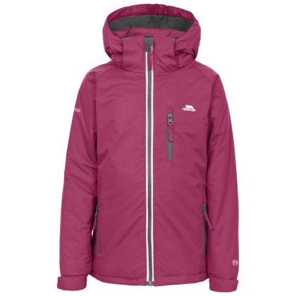 Kids Waterproof Jacket Cornell Ii in BERRY, Front view on mannequin