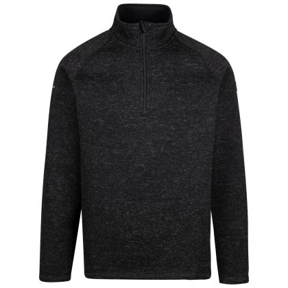 Mens Fleece Corsham in Black Marl, Front view on mannequin