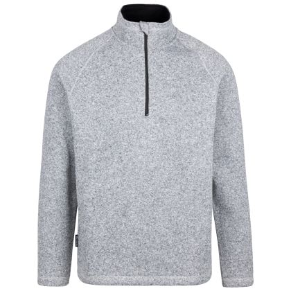 Mens Fleece Corsham in Grey Marl, Front view on mannequin