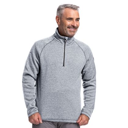 Mens Fleece Corsham in Grey Marl, Front view on mannequin