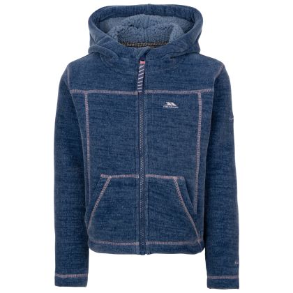 Girls Fleece Cossie in DENIM BLUE, Front view on mannequin