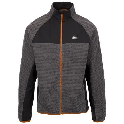 Trespass Mens Fleece Jacket At200 Cranwell in Storm Grey, Front view on mannequin