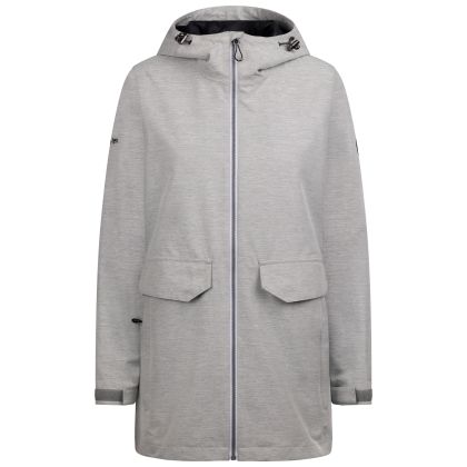 Womens Waterproof Jacket Crystals In Platinum Marl, Front view on mannequin