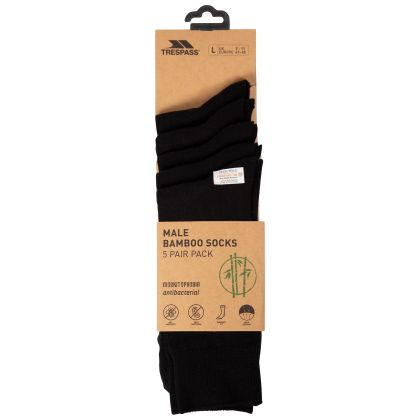 Daily Men's Antibacterial Socks - 5 pack in Black, Angled view of footwear