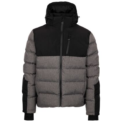 Trespass Mens Casual Padded Jacket Delabole in Grey Marl, Front view on mannequin
