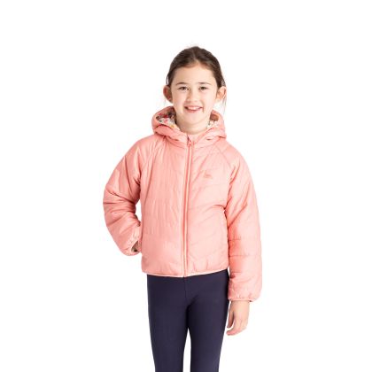 Girls Reversible Jacket Dessie in Mid Rose, Front view on mannequin