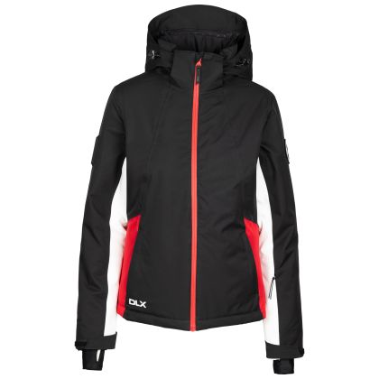 Womens Ski Jacket Dolores in Black, Front view on mannequin