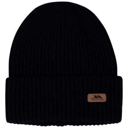 Trespass Unisex Waterproof Hat Chuck in Black, Hat at angled view