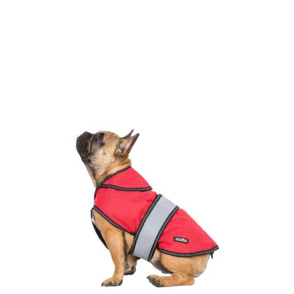 Trespaws Small 2 in 1 Fleece Lined Waterproof Dog Coat in Red Duke