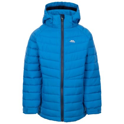 Kids Casual Jacket Eelow in BLUE, Front view on mannequin