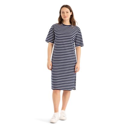 Womens T-Shirt Dress Elayna in Navy Stripe