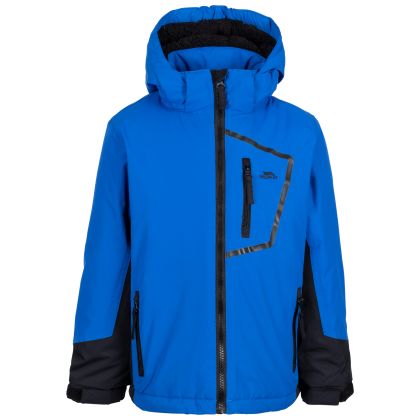Trespass Boy's Waterproof Jacket Elder in BLUE, Front view on mannequin