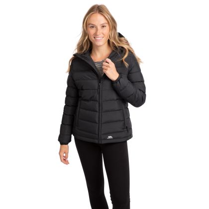 Trespass Womens Padded Jacket Elegant - BLK, Front view on mannequin