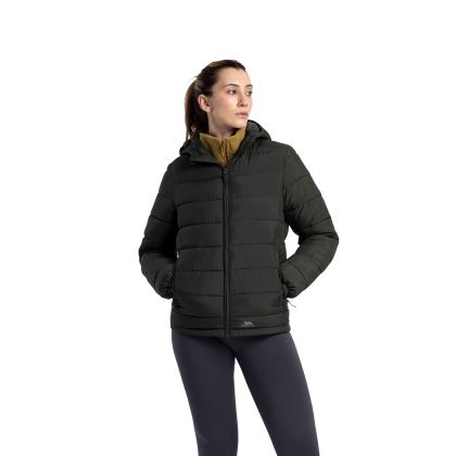 Trespass Womens Padded Jacket Elegant - IVY, Front view on mannequin