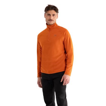 Mens Half Zip Fleece Eliston in Burnt Orange