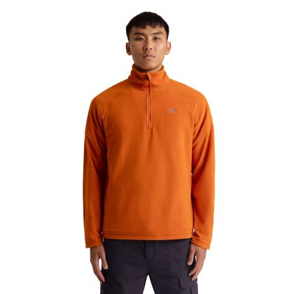Mens Half Zip Fleece Eliston in Burnt Orange