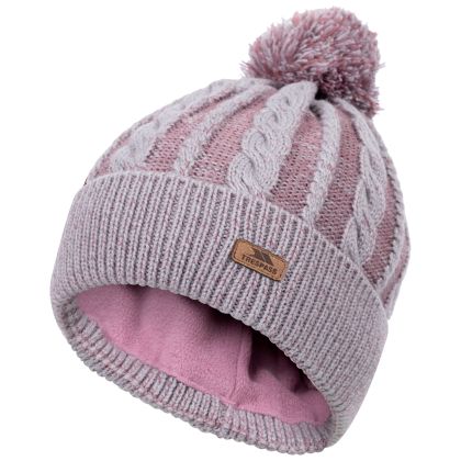 Women's Knitted Hat Elle in ROSE TONE, Hat at angled view