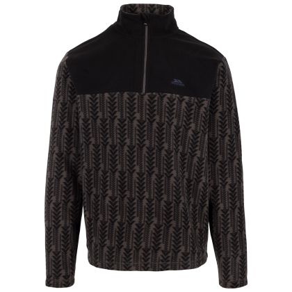 Trespass Mens Microfleece At100 Embleton in Storm Grey, Front view on mannequin