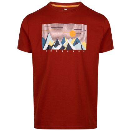 Mens Round Neck T-Shirt  Ennadai in Burnt Sienna