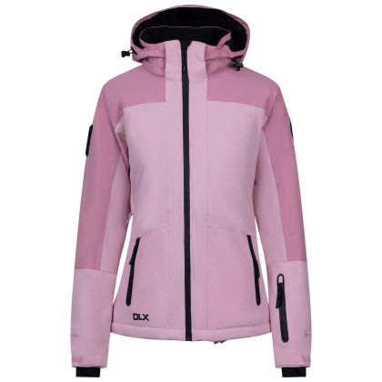 DLX Womens Ski Jacket Erica in Carnation, Front view on mannequin