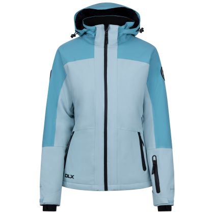 DLX Womens Ski Jacket Erica in Seafoam, Front view on mannequin