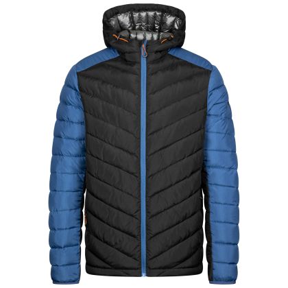 Mens Casual Hooded Jacket Eriska in Black, Front view on mannequin