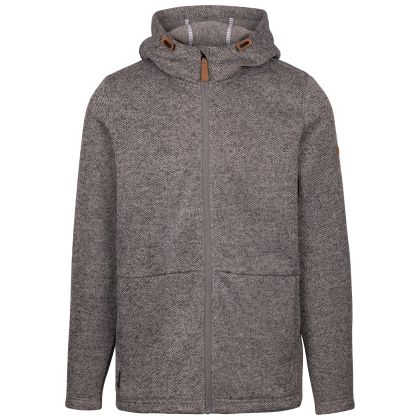 Mens Full Zip Hoodie Faddiley In Grey Marl, Front view on mannequin