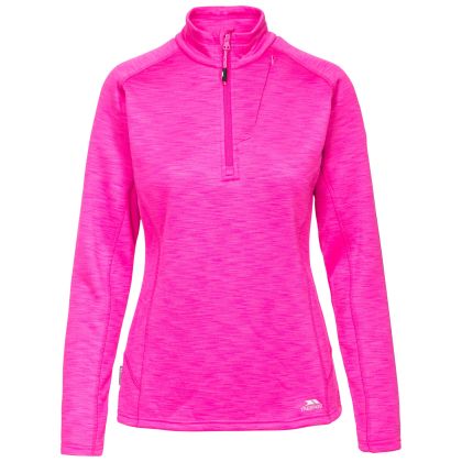 Fairford Women's 1/2 Zip Fleece in Pink, Front view on mannequin