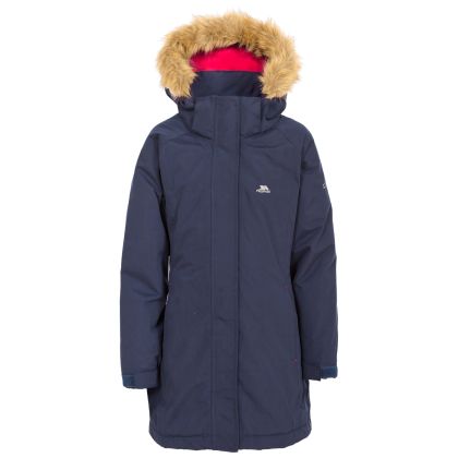 Trespass Girls Waterproof Parka Jacket in Navy Fame