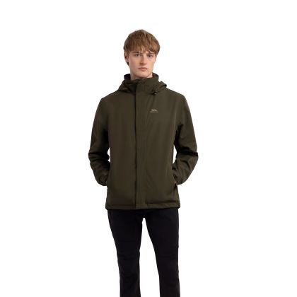 Trespass Mens Outdoor Casual Jacket Tp75 Farndish in Dark Vine, Front view on mannequin