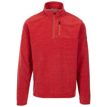 Trespass Mens Fleece Jacket At100 Farnworth in Salsa Marl, Front view on mannequin