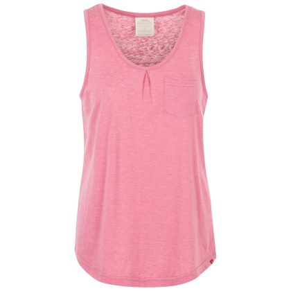 Fidget Women's Sleeveless T-Shirt in Rose blush marl, Front view on mannequin