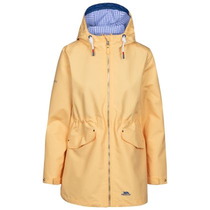 Womens Waterproof Jacket Tp50 Finch in PALE MAIZE, Front view on mannequin