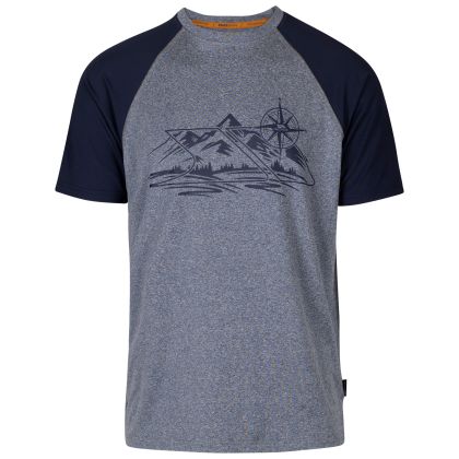 Mens Round Neck T-Shirt Fullmer In Navy Marl