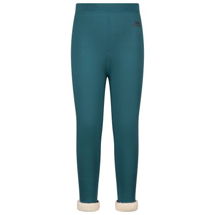 Kids Sherpa Lined Leggings Fuzzy in Greensea