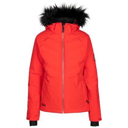 Womens Ski Jacket Gaynor in Red, Front view on mannequin