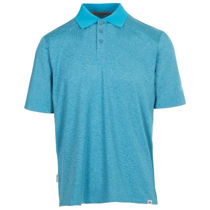 Trespass Mens Polo Shirt Gedding in Pond blue marl