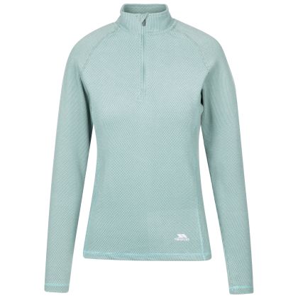 Women's Base Layer Top Gina in Pewter/teal mist, Front view on mannequin