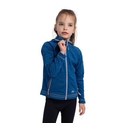 Trespass Kids Fleece Jacket with Hood Full Zip in Blue Goodness