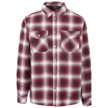 Men's Check Shirt Hallawood in MERLOT CHECK, Front view on mannequin