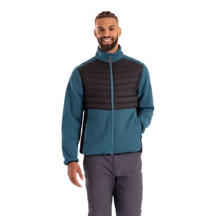 Mens Hybrid Fleece Jacket Hanlonton in Bondi Blue