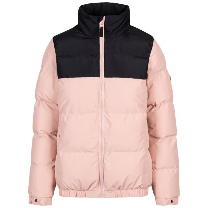 Trespass Women's Casual Padded Jacket Harding in MISTY ROSE, Front view on mannequin