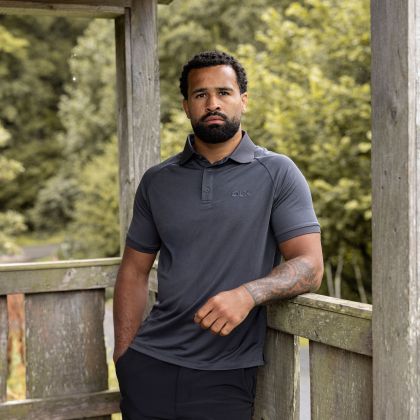 DLX Mens Quick Dry Polo Shirt Hewson in Dark Grey