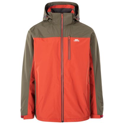 Trespass Men's Waterproof Jacket TP75 Hinderclay in Salsa, Front view on mannequin