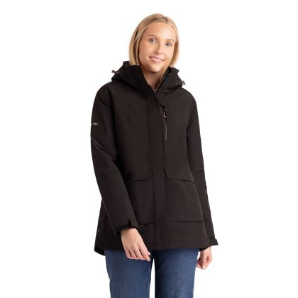 Womens Hooded Rain Jacket Hosho in Black