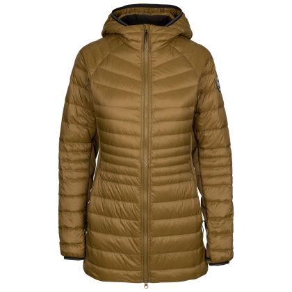 Trespass Womens Down Jacket Hub in Dark Olive, Front view on mannequin